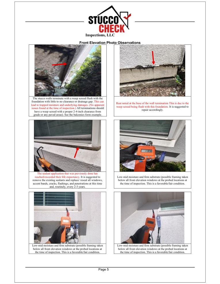 Sample report page 5: Photo observations